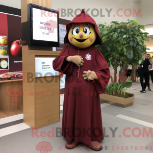 Maroon Apple maskot kostume...