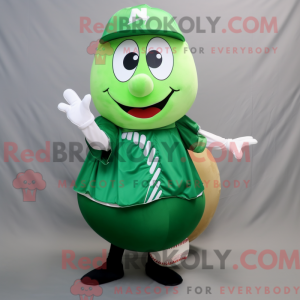 Green Baseball Ball mascot...