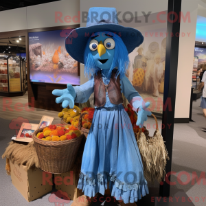 Blå fugleskræmsel maskot...