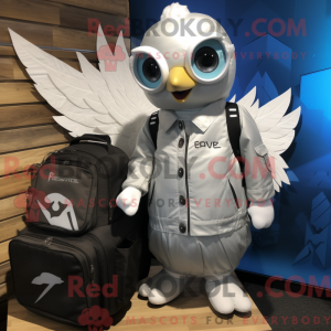 Silver Dove mascottekostuum...