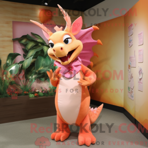 Peach Dragon maskot kostume...