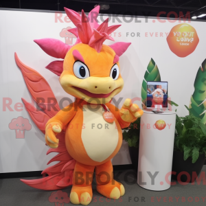 Peach Dragon maskot kostume...