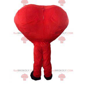 Mascota de corazón rojo gigante y sonriente - Redbrokoly.com