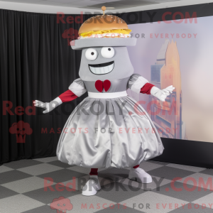 Sølv hamburger maskot...