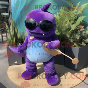 Purple Narwhal mascot...