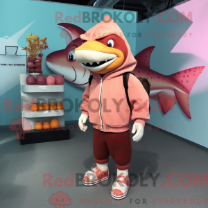 Peach Shark maskot kostume...