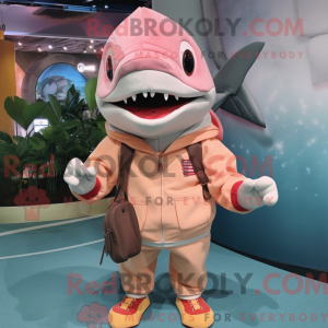 Peach Shark mascot costume...
