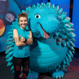 Turquoise Pangolin mascot...