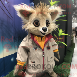 Tan Aye-Aye mascottekostuum...