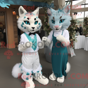 Teal Lynx mascottekostuum...