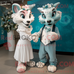 Teal Lynx mascottekostuum...