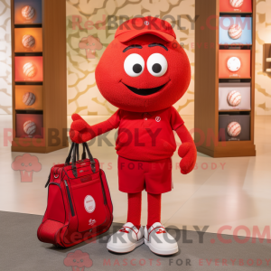 Rød golfbold maskot kostume...