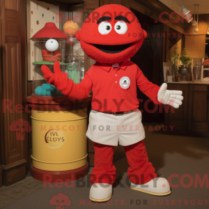 Rød golfbold maskot kostume...