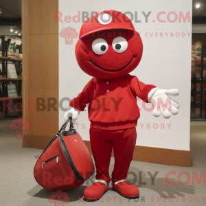Rød golfbold maskot kostume...