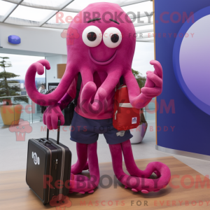 Magenta Octopus máscara...