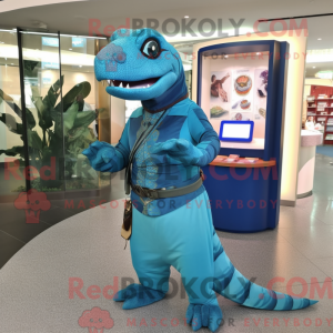 Himmelblå Anaconda maskot...