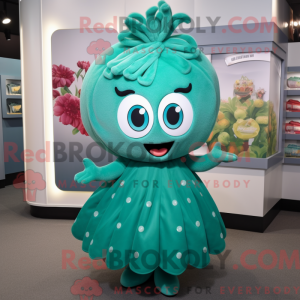 Teal Cherry mascottekostuum...