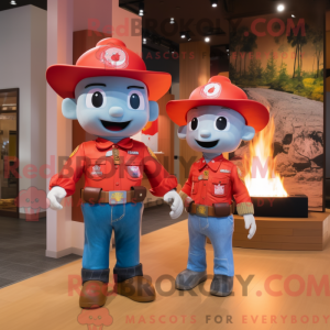 Red Fire Fighter maskot...