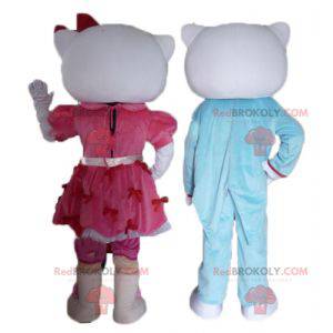 2 mascots, one of Hello Kitty and the other of her friend -