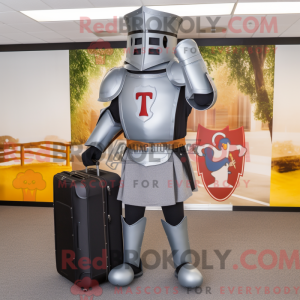 Gray Medieval Knight mascot...