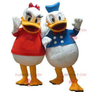 2 mascottes de Daisy et de Donald célèbre couple Disney -