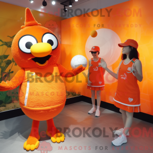 Orange Hens mascottekostuum...