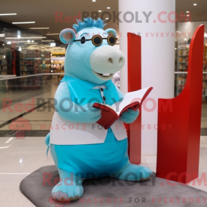 Sky Blue Capybara mascot...