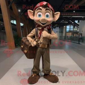 Brown Elf mascot costume...