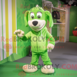 Hellgrünes Hundemaskottchenkostüm mit Jogginghose und Clutch - Hundemaskottchen - REBROKO_207826 - RedBrokoly.com