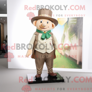 Beige Leprechaun Hat maskot...