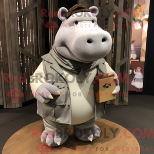 Silver Hippopotamus mascot...