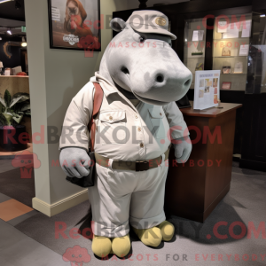 Silver Hippopotamus mascot...