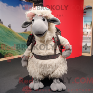 Šedá postava maskota Merino...