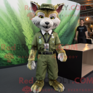 Olive Lynx maskot kostume...