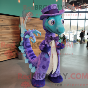 Lavendel Seahorse maskot...