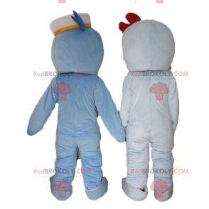 2 mascotas de delfines pescado azul y blanco - Redbrokoly.com