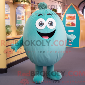 Teal Melon mascot costume...
