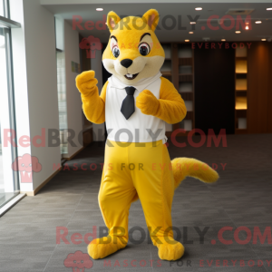Gul ekorn maskot kostyme...