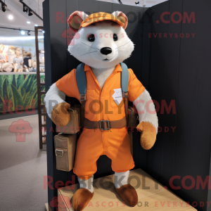 Oranje fret mascottekostuum...