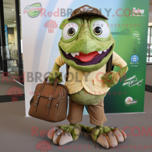 Oliven Piranha maskot...
