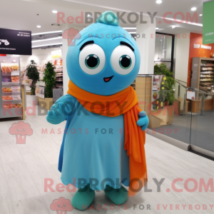 Cyan aprikos maskot drakt...