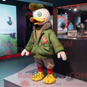 Grøn Muscovy Duck maskot...