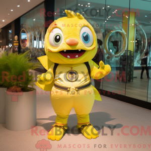 Mascotte de Piranha jaune...