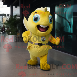 Lemon Yellow Piranha mascot...
