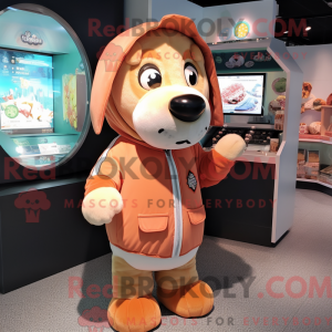 Peach Dog-mascottekostuum...