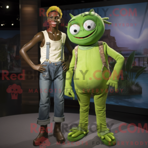 Lime Green Acrobat mascot...