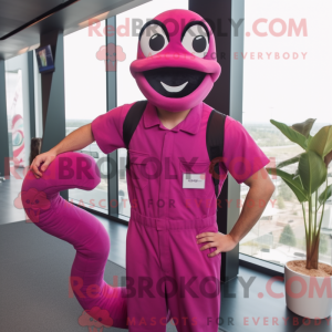 Magenta Snake Maskottchen...