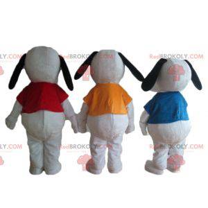 3 beroemde witte Cartoon Snoopy Dog-mascottes - Redbrokoly.com