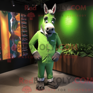 Costume mascotte d âne vert...