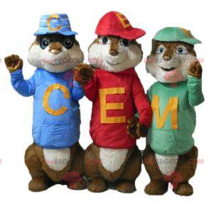 3 Eichhörnchen-Maskottchen von Alvin und den Chipmunks -